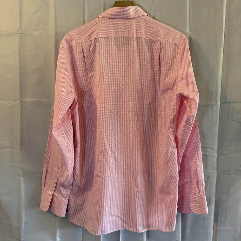 J. Crew Thompson Shirt Mens 15-15.5 Pink‎ Gingham Check Button Up 80s Two Ply